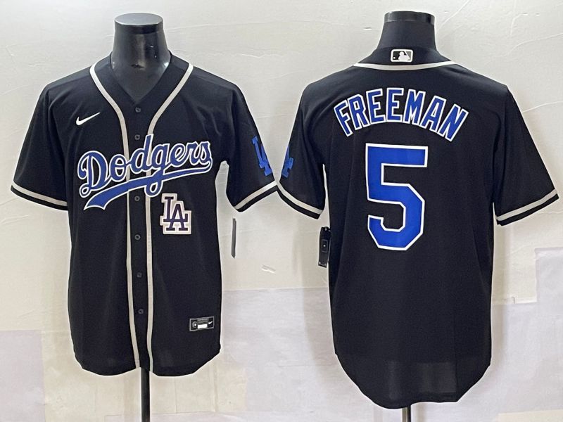 Men 2025 Los Angeles Dodgers #5 Freeman Black Fashion Nike MLB Jersey style 7043->los angeles dodgers->MLB Jersey